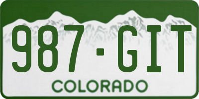 CO license plate 987GIT
