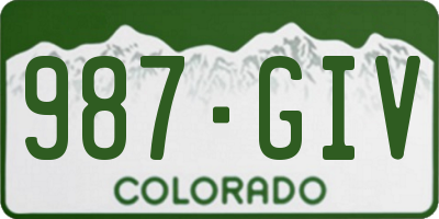 CO license plate 987GIV