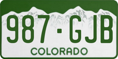 CO license plate 987GJB