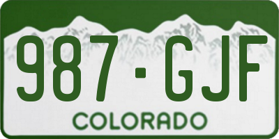 CO license plate 987GJF