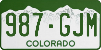 CO license plate 987GJM