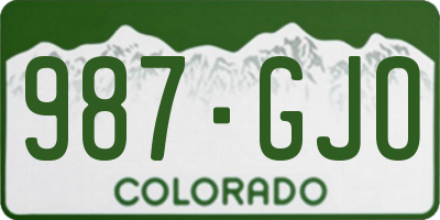 CO license plate 987GJO