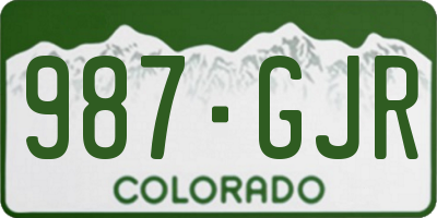 CO license plate 987GJR