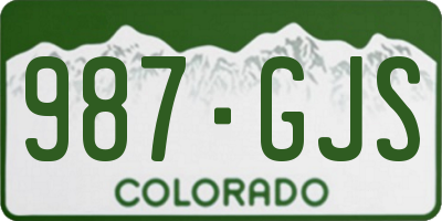 CO license plate 987GJS