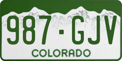 CO license plate 987GJV