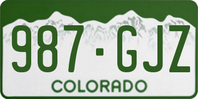 CO license plate 987GJZ