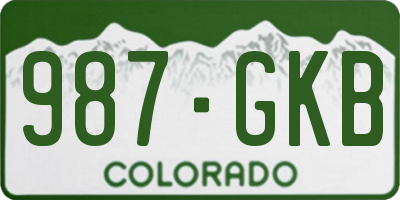 CO license plate 987GKB