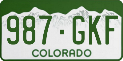 CO license plate 987GKF