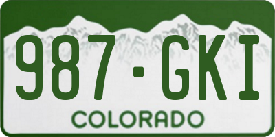 CO license plate 987GKI