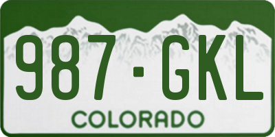 CO license plate 987GKL