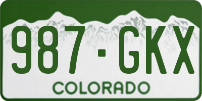CO license plate 987GKX