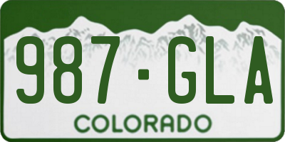 CO license plate 987GLA