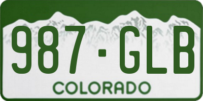 CO license plate 987GLB