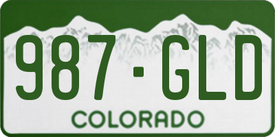 CO license plate 987GLD