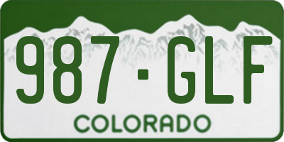 CO license plate 987GLF