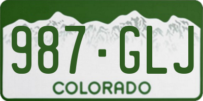 CO license plate 987GLJ