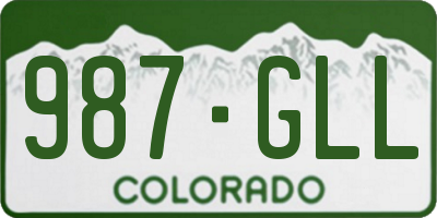 CO license plate 987GLL