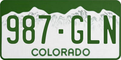 CO license plate 987GLN