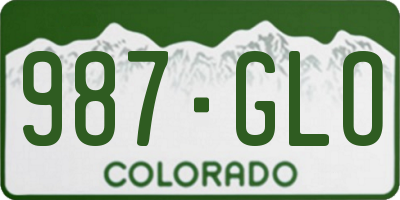 CO license plate 987GLO