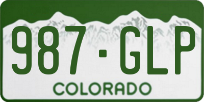 CO license plate 987GLP