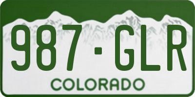 CO license plate 987GLR
