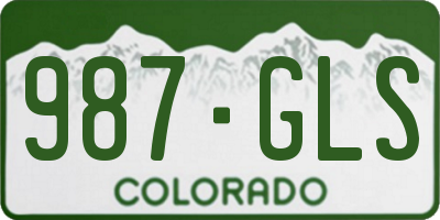 CO license plate 987GLS