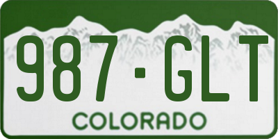 CO license plate 987GLT