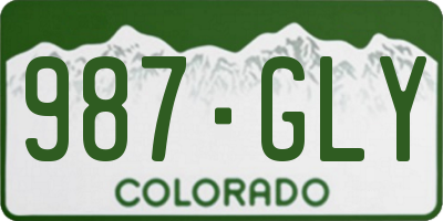 CO license plate 987GLY