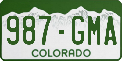 CO license plate 987GMA