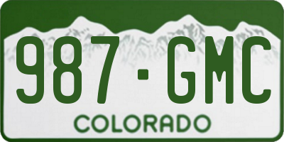 CO license plate 987GMC