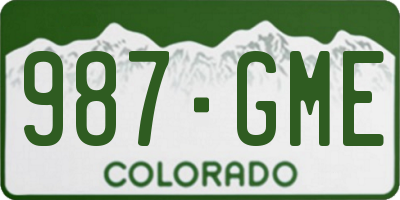 CO license plate 987GME