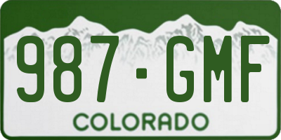 CO license plate 987GMF