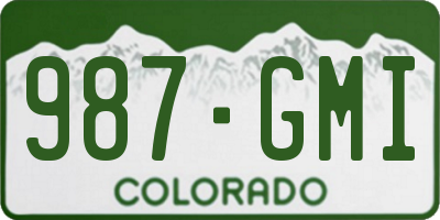CO license plate 987GMI