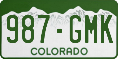 CO license plate 987GMK