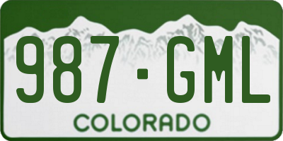 CO license plate 987GML