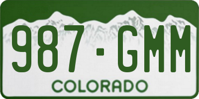 CO license plate 987GMM