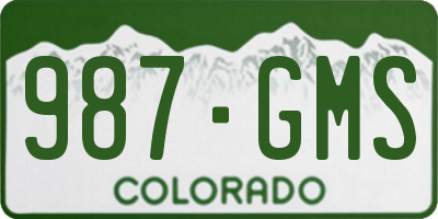 CO license plate 987GMS