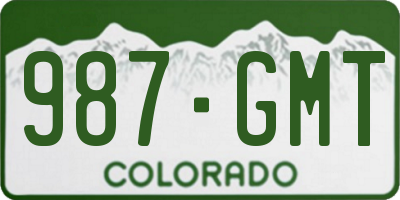 CO license plate 987GMT