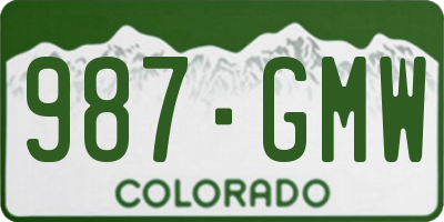 CO license plate 987GMW