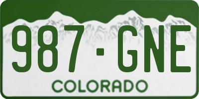CO license plate 987GNE