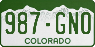 CO license plate 987GNO