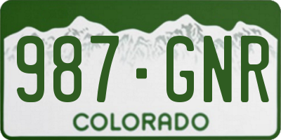 CO license plate 987GNR