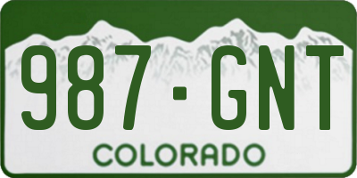 CO license plate 987GNT