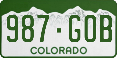 CO license plate 987GOB