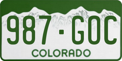 CO license plate 987GOC