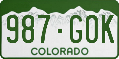 CO license plate 987GOK