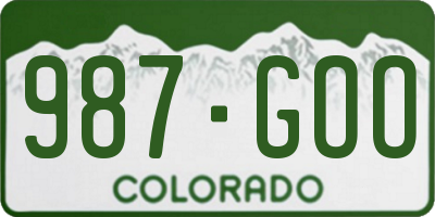 CO license plate 987GOO