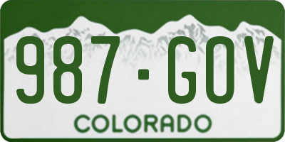 CO license plate 987GOV