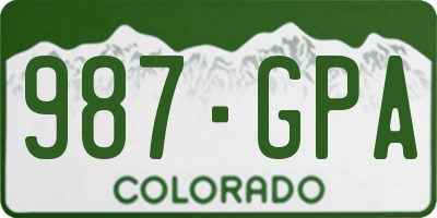 CO license plate 987GPA