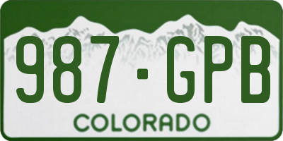 CO license plate 987GPB